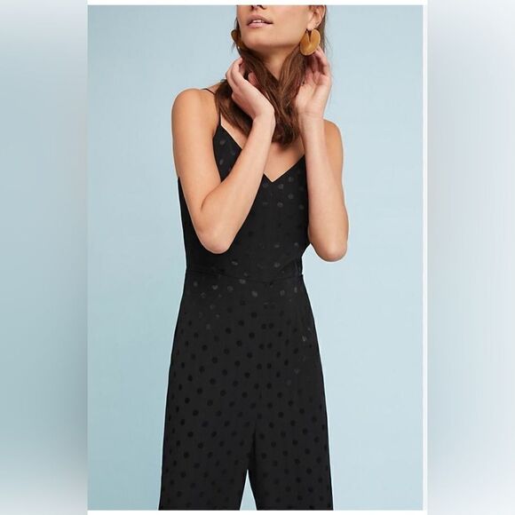 Anthropologie Essential Slim Jumpsuit Black Sleeveless Belted Women’s Size 4 - Picture 2 of 8